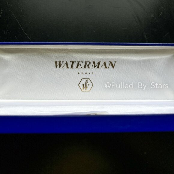 WATERMAN PARIS Vintage Royal Blue & Gold Satin Lined Fountain Pen Case Box - Picture 10 of 15